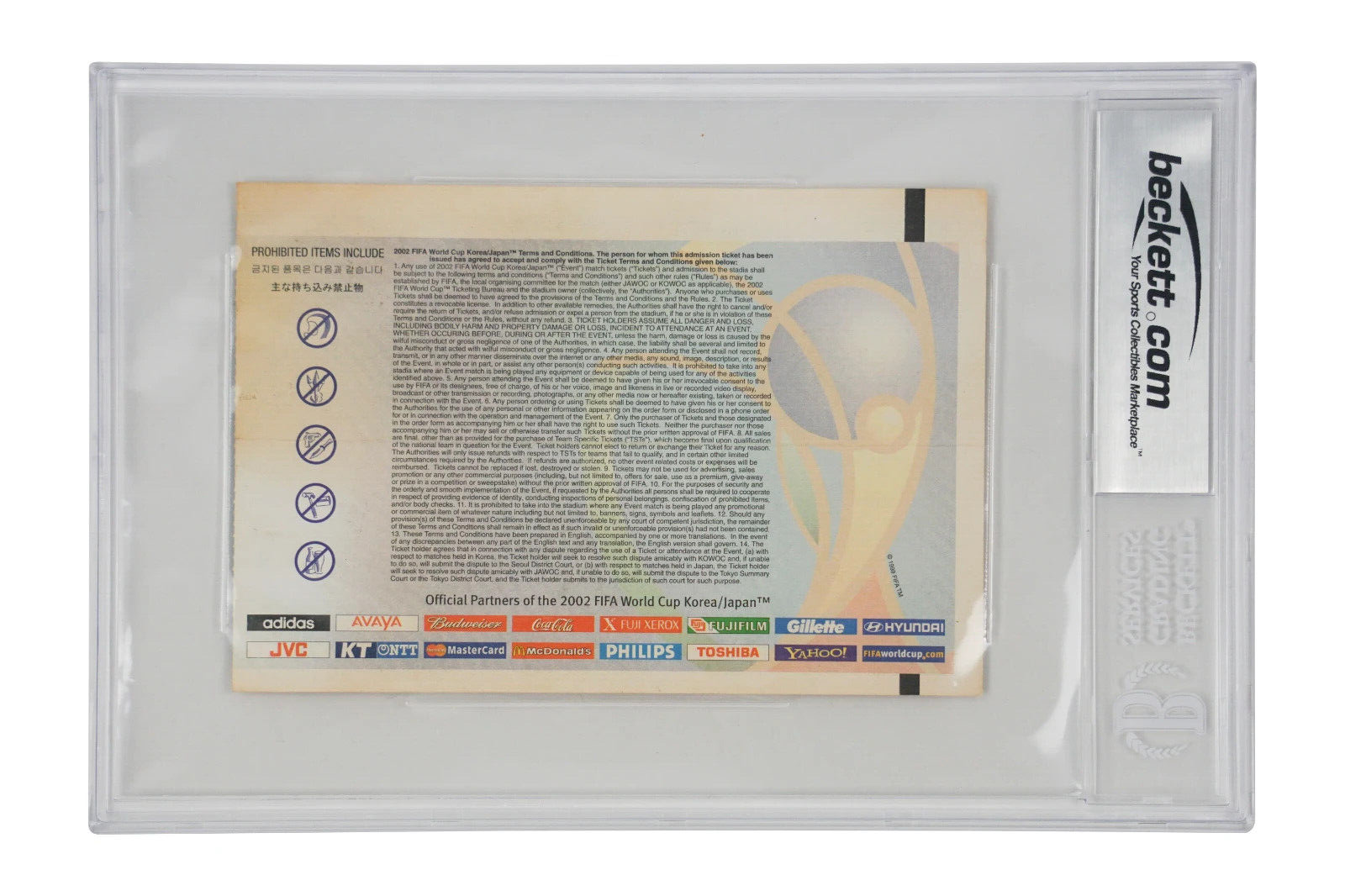 Ronaldo Nazario Signed 2002 World Cup Final Match Ticket – BGS Authentic
